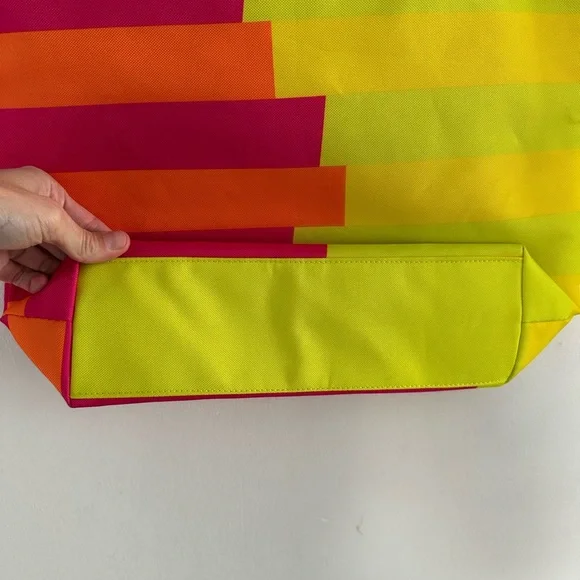 🌻 NWOT Colorblock Neon Stripe Tote Bag 🌻 - Picture 3 of 6